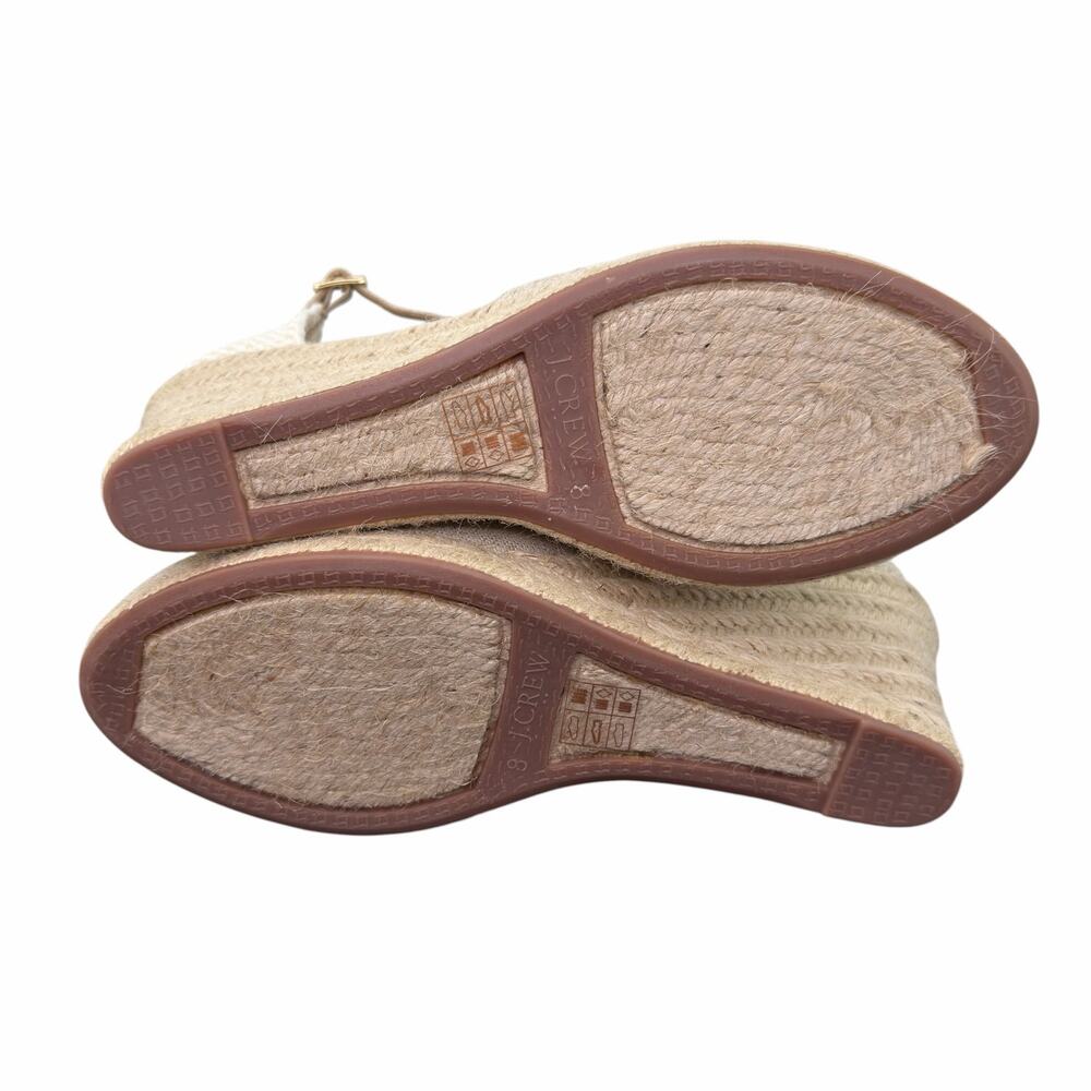 J. Crew NEW Ankle-Strap Espadrille Wedges Heels Shoes Ivory Cream Size 8 $128 - Picture 10 of 12